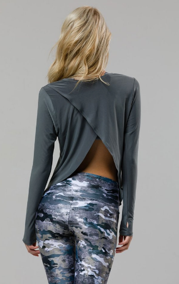 Image Title Onzie Tulip Long Sleeve Top - Metal